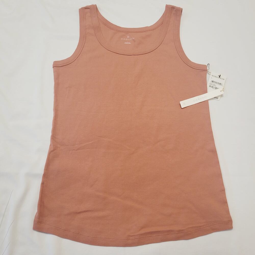 Caslon Tank Top Womens Large Pink Canyon Casual Sleeveless Nordstrom Shirt New - Picture 2 of 10